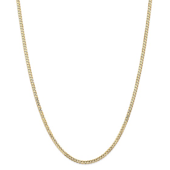 14k Gold 3 mm Open Concave Curb Chain Necklace - 20 in. 14k Gold 3 mm Open Concave Curb Chain Necklace - 20 in.